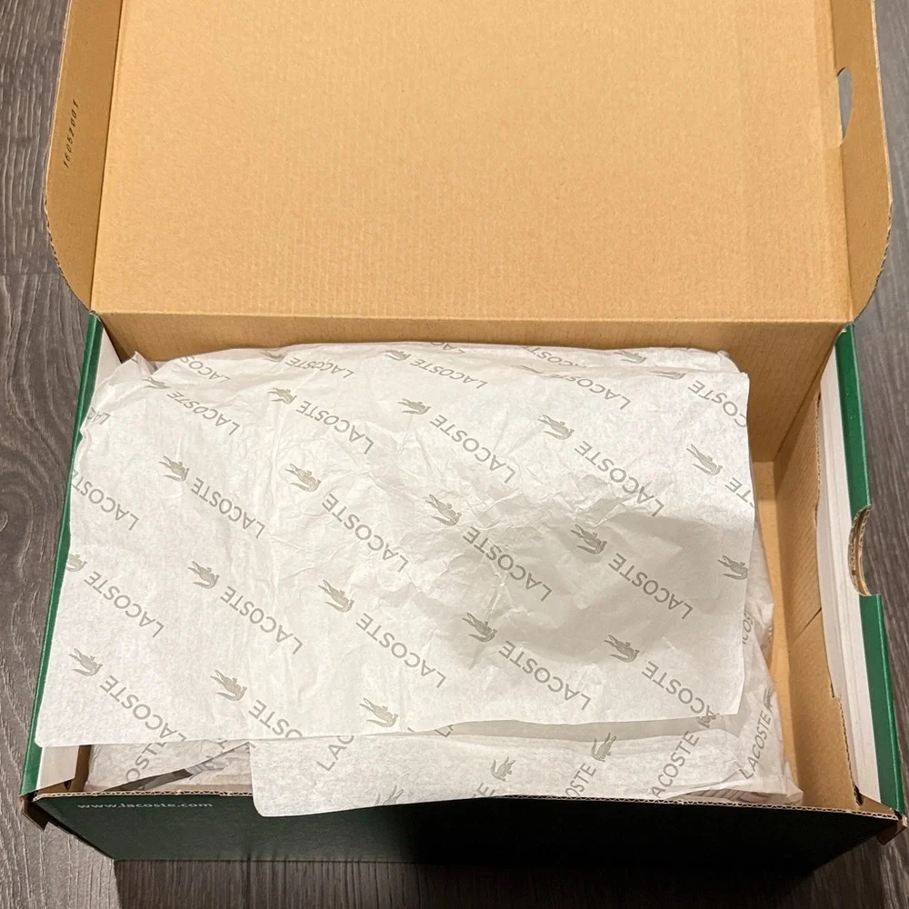 Lacoste White Athletic Sneakers with Green Croc Accent - Picture 5 of 6